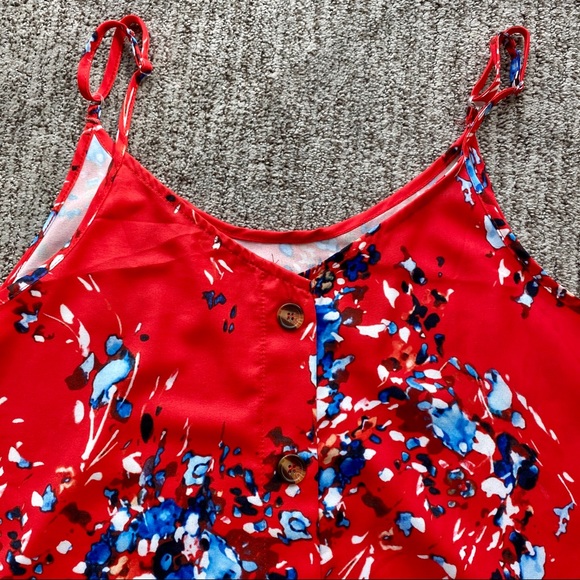 Casual Spaghetti Strap Button Down Tank Top - Picture 4 of 6